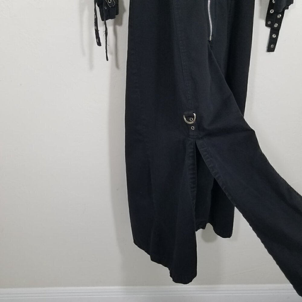 Tripp nyc Trench Coat Corset Goth Punk Emo Grommit Size L - Picture 4 of 11